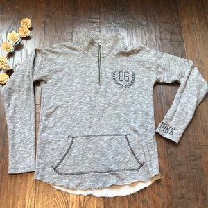 VS Pink Gray Quarter-Zip Jacket